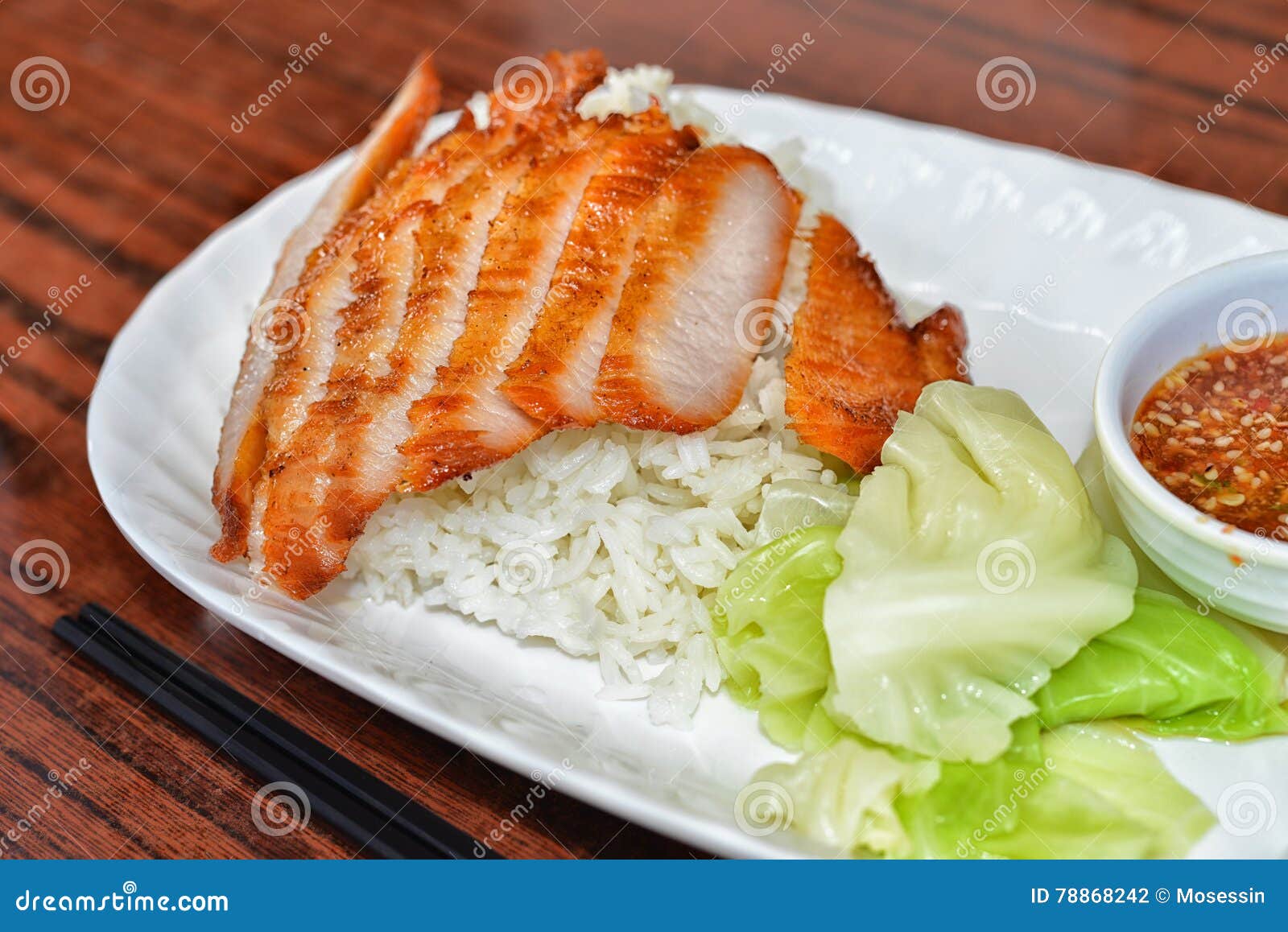 Pork jowl dish Thai style stock photo. Image of deluxe 78868242