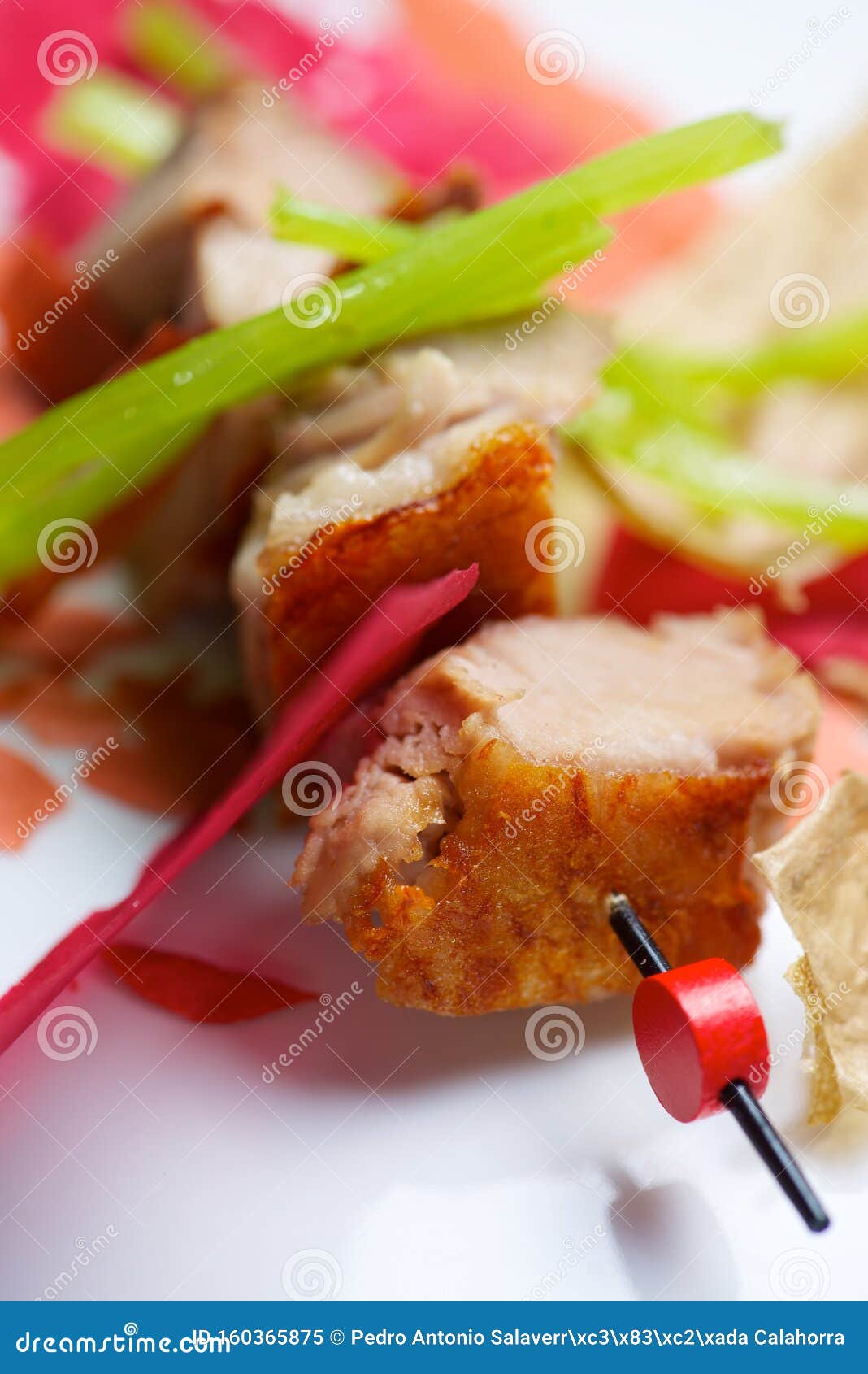 Pork jowls close up stock image. Image of green, delicious 160365875