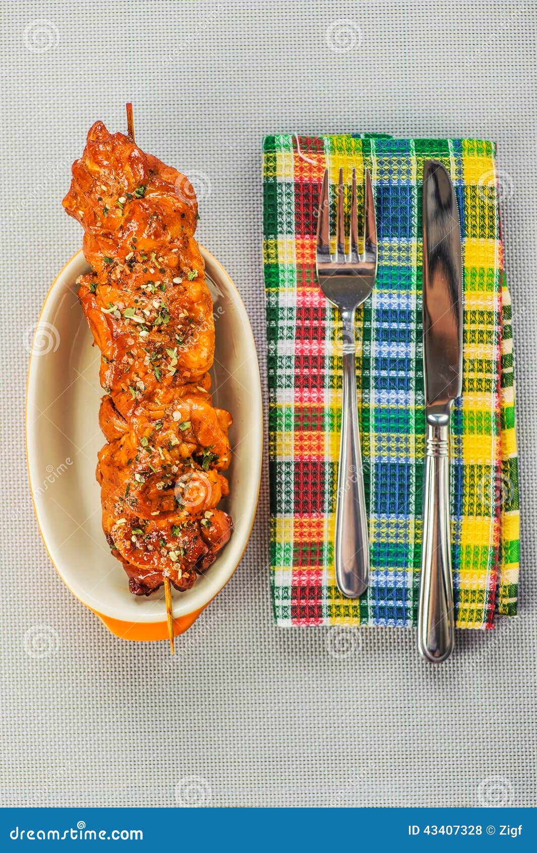 Pork kebab on plate stock photo. Image of feed, beef 43407328
