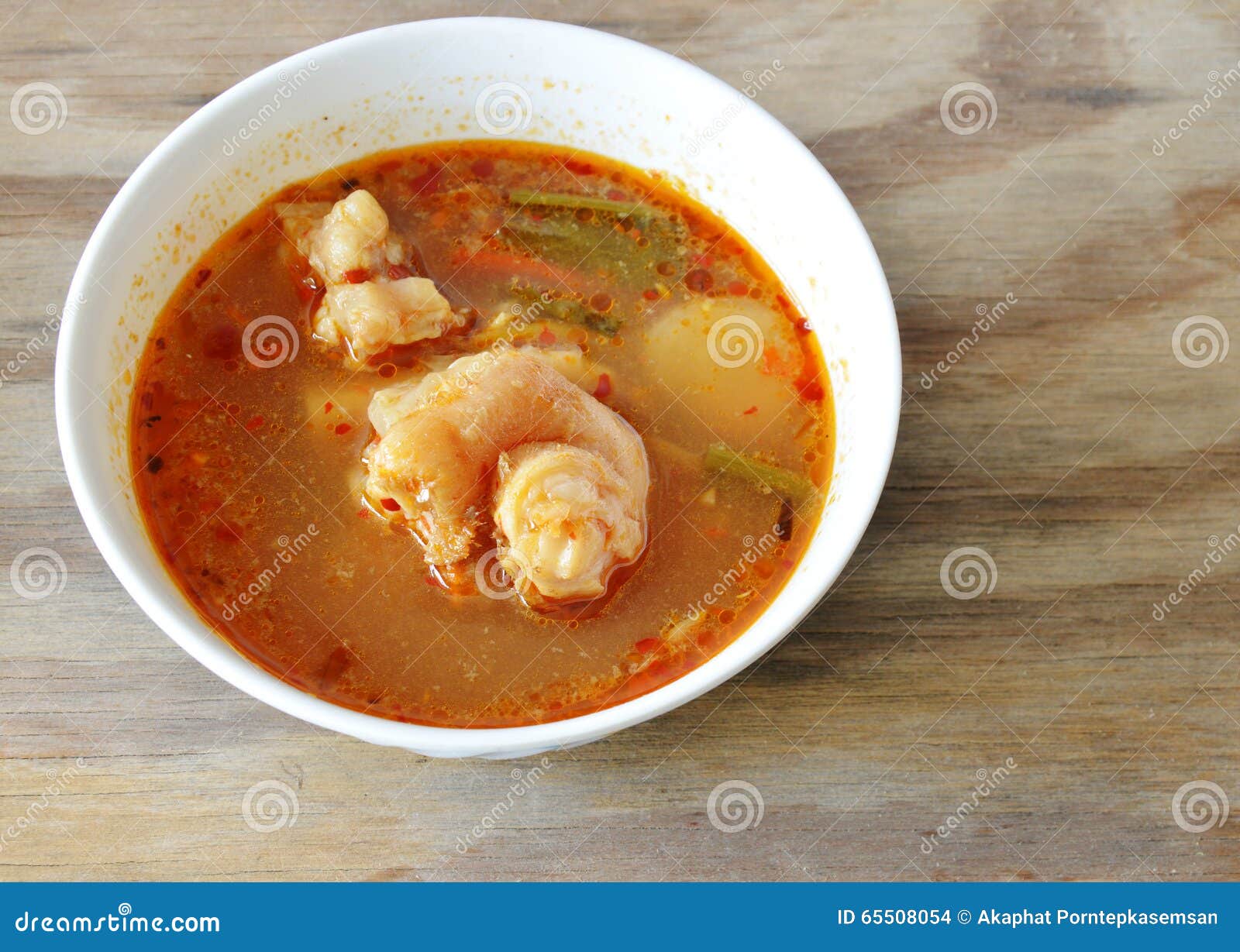 Pork Knuckle Boiled in Spicy Soup Stock Photo Image of thai, herb 65508054