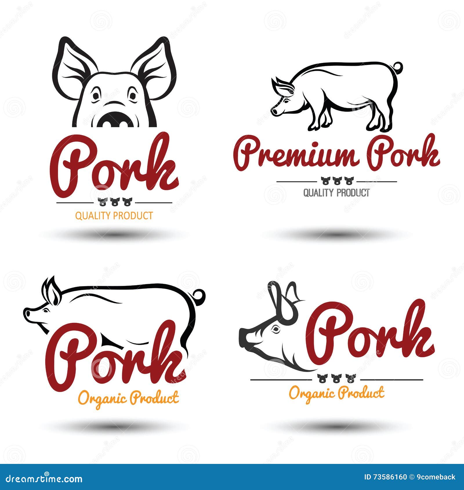 Pork label stock vector. Illustration of premium, silhouette 73586160