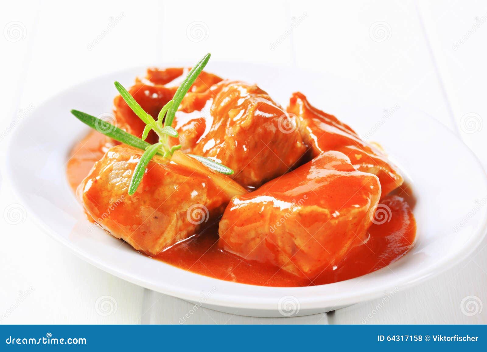 Pork Meat in a Tomato Sauce Stock Photo Image of dinner, food 64317158