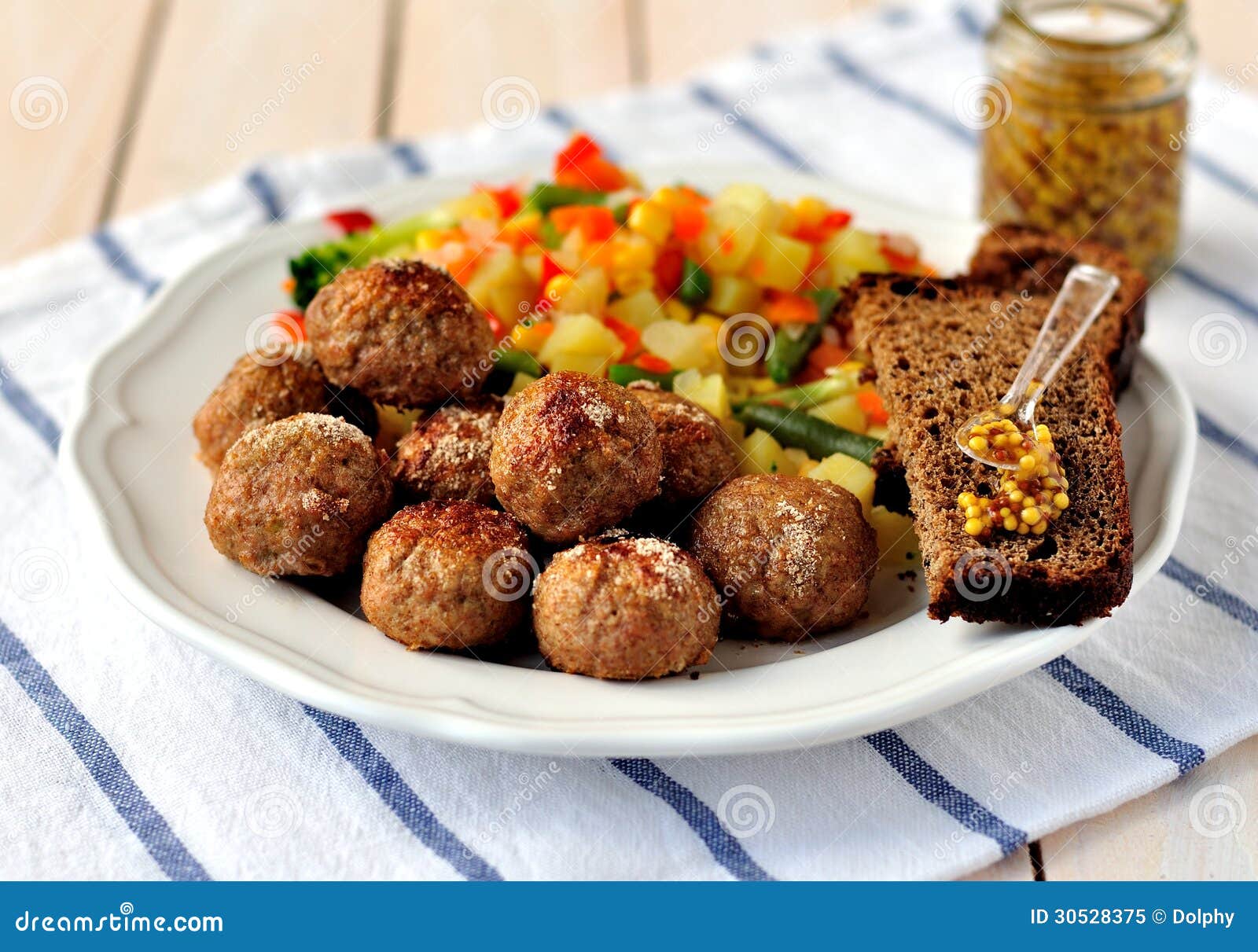 Pork Meatballs with Vegetables Stock Image Image of bread, meatball