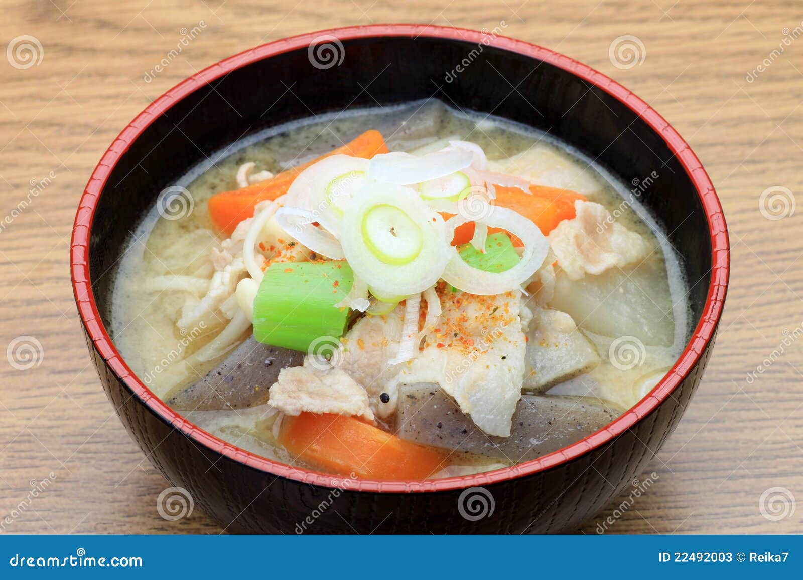 Pork miso soup stock image. Image of pepper, dish, bowl - 22492003