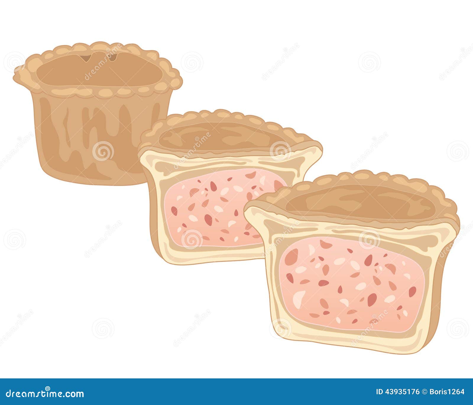 Pork pie stock vector. Illustration of carnivore, butchers 43935176