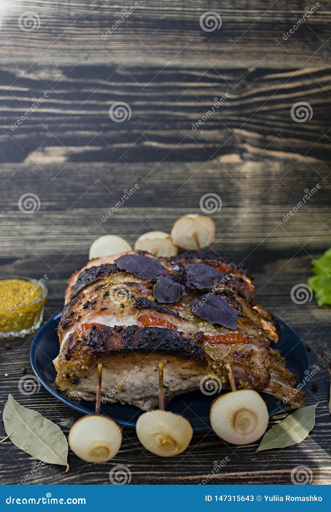 Pork Rib Roast with Oven Fresh Vegetables Stock Image Image of garlic