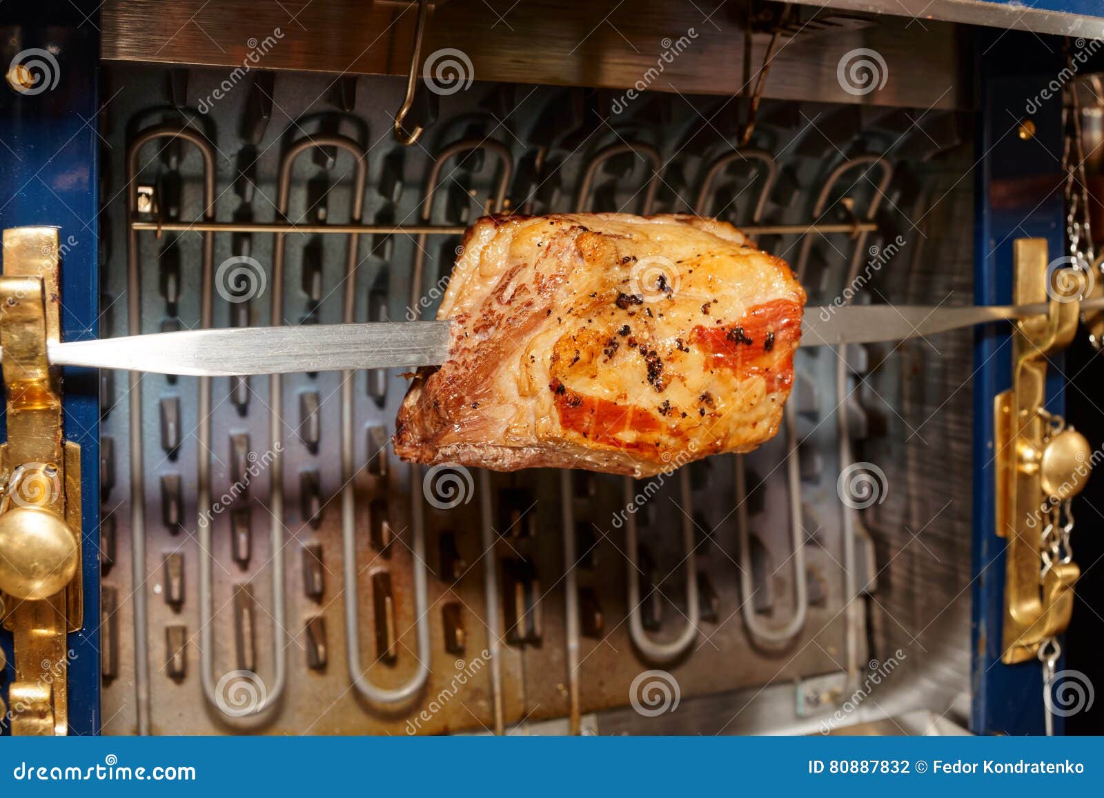 Pork Ribs on Electric Grill Stock Photo Image of food, fried 80887832