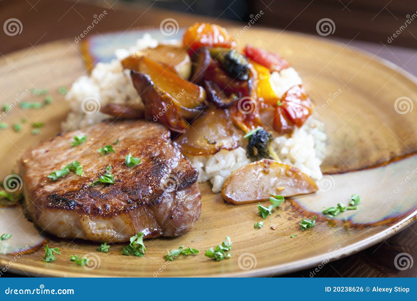 Pork and rice dish stock photo. Image of dinner, cuisine 20238626