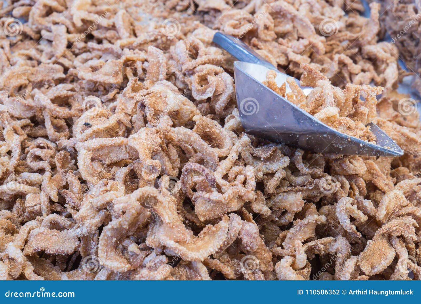 Pork Rinds or Deep Fried Pork Skin. Stock Photo Image of asia, asian