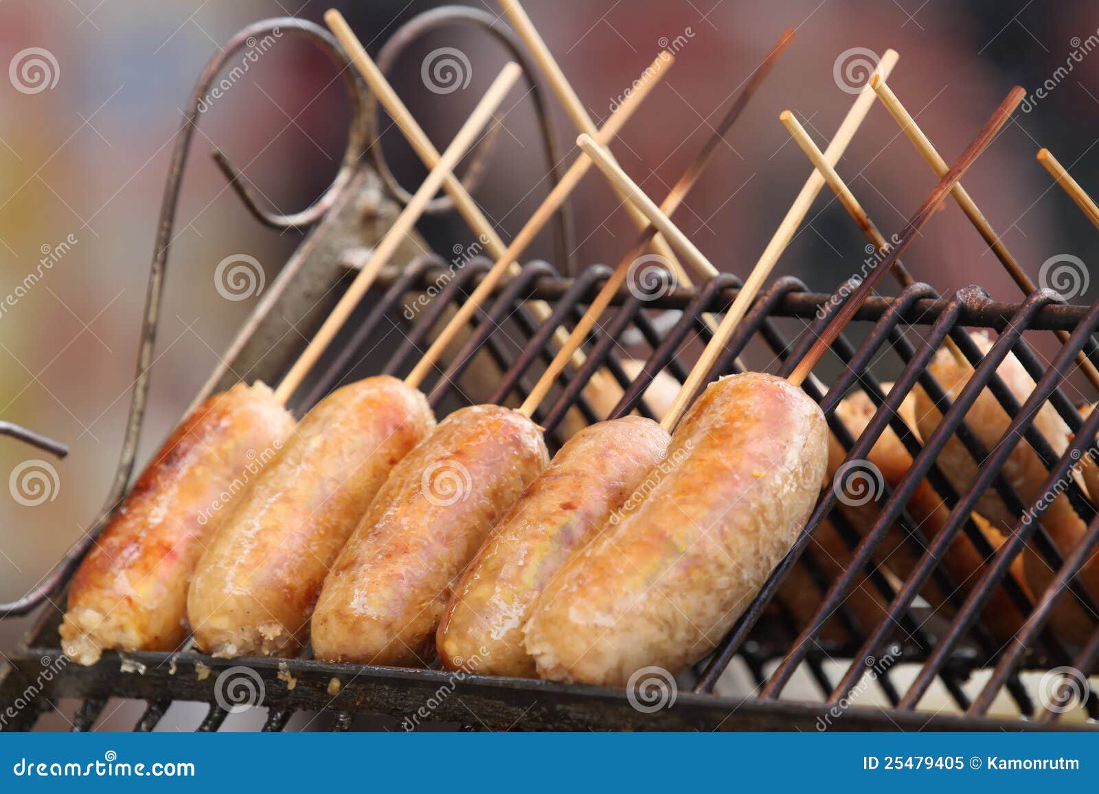 Pork Sausage Rice Grilled on Stove Stock Image Image of delicious