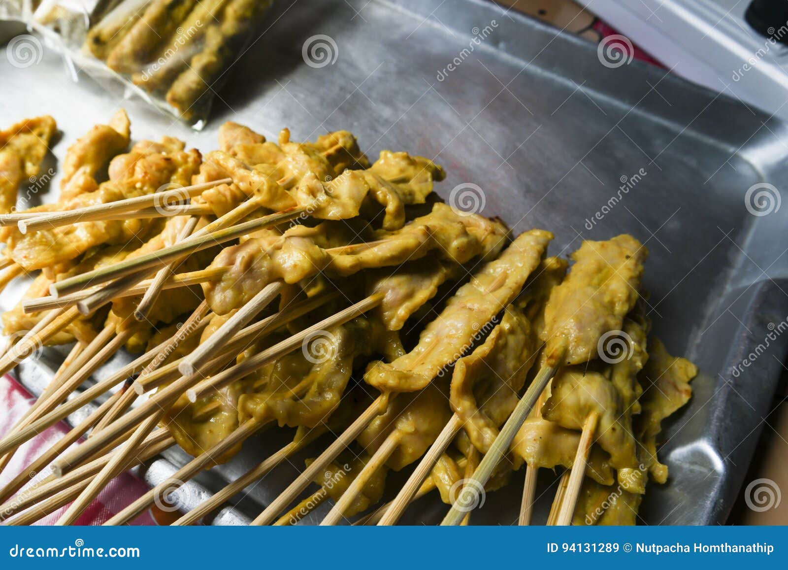 Pork sausages on grill. stock image. Image of food, pork 94131289