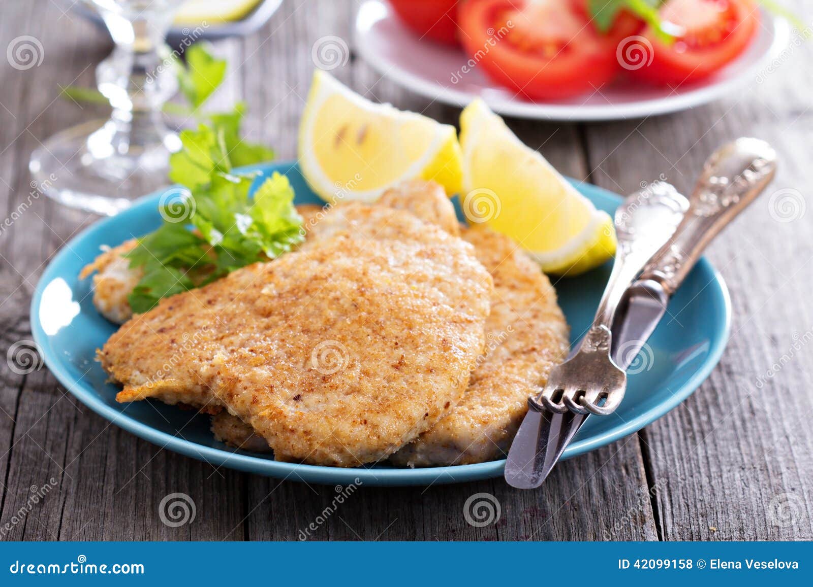 Pork Schnitzel with Parmesan Stock Photo Image of plate, freshness