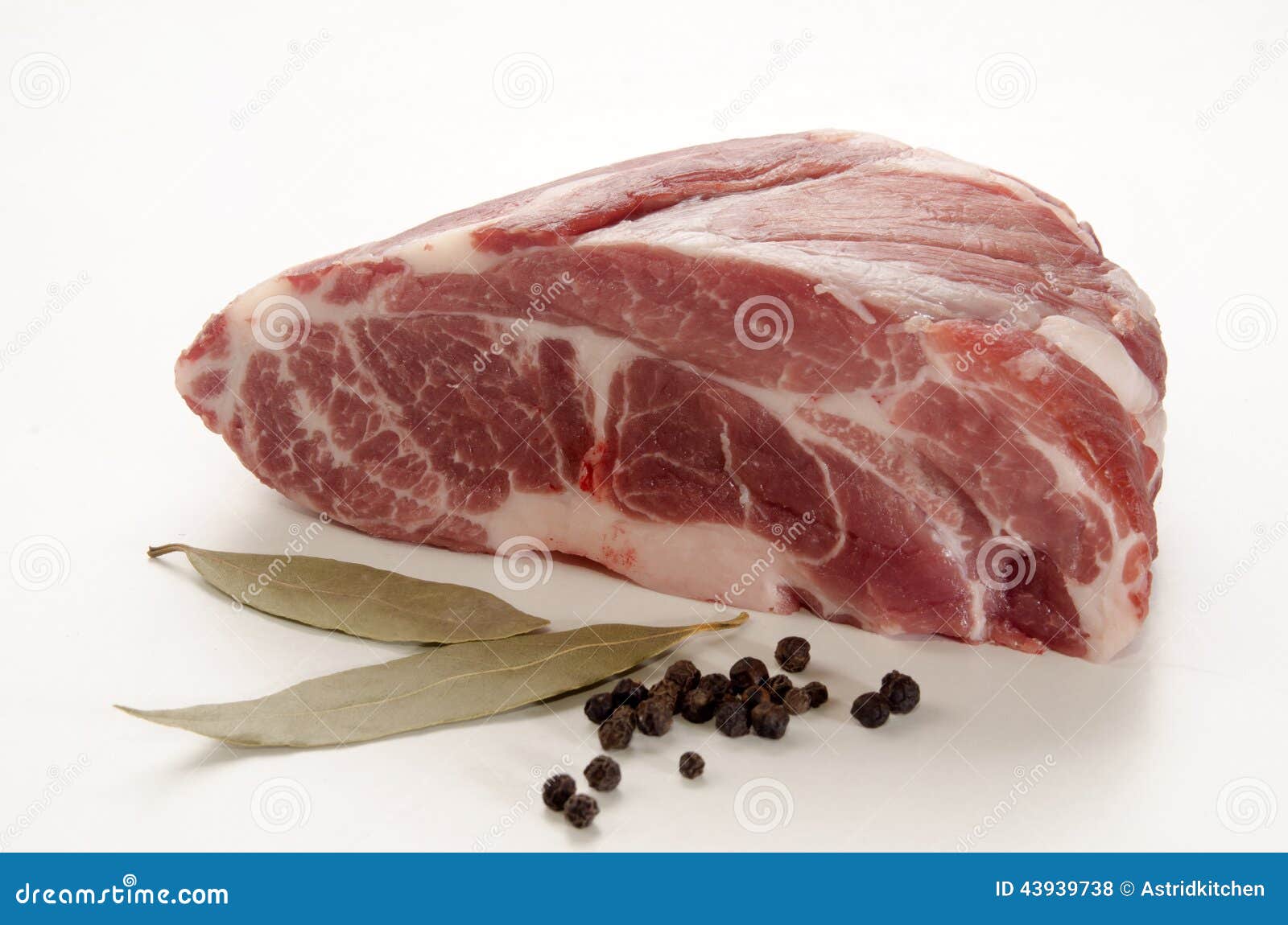 Pork Shoulder with Bay Leaf and Pepper Stock Photo Image of leaf