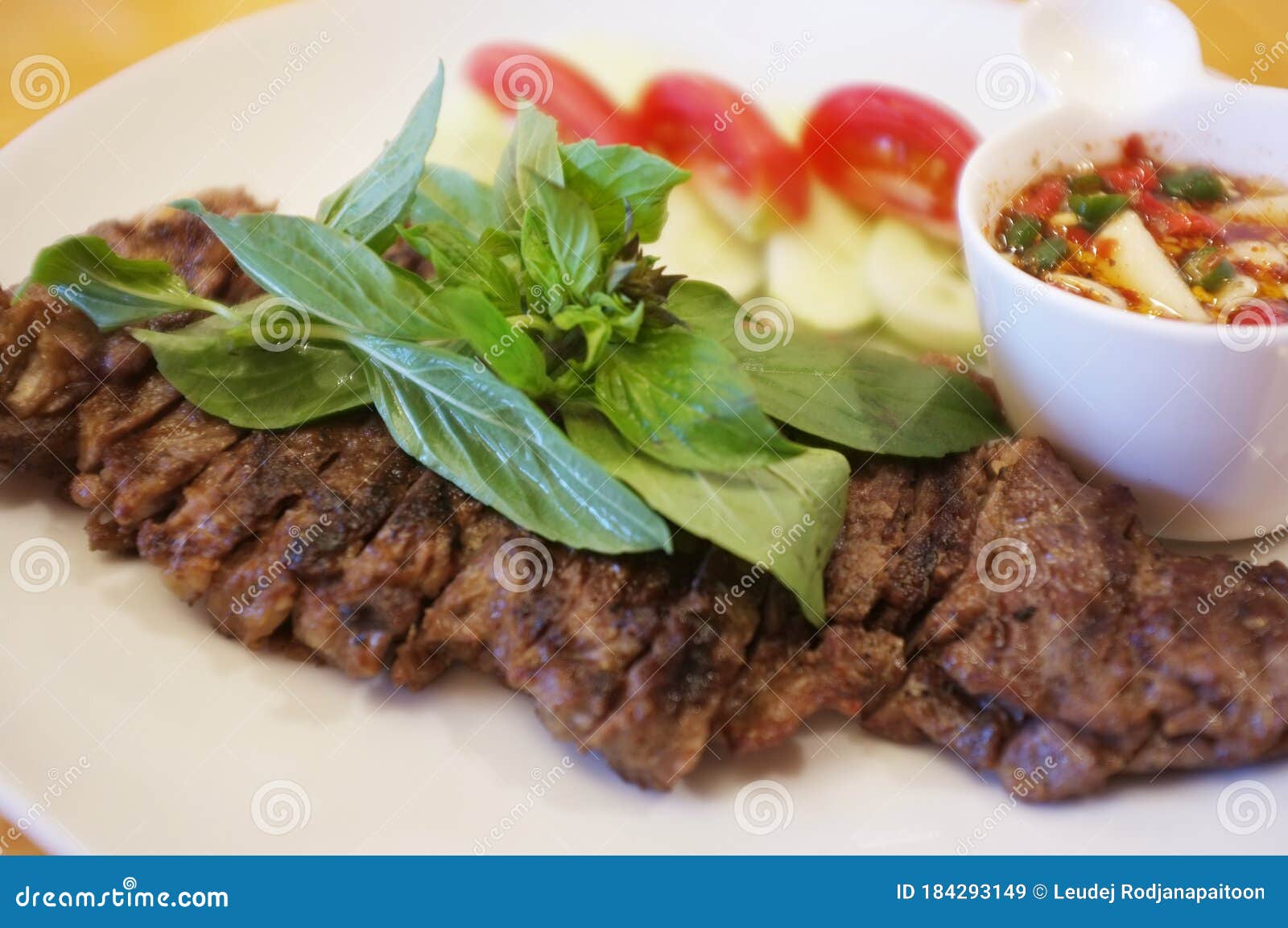 Pork Shoulder Steak with Jaew Sauce Stock Image Image of lunch, grill