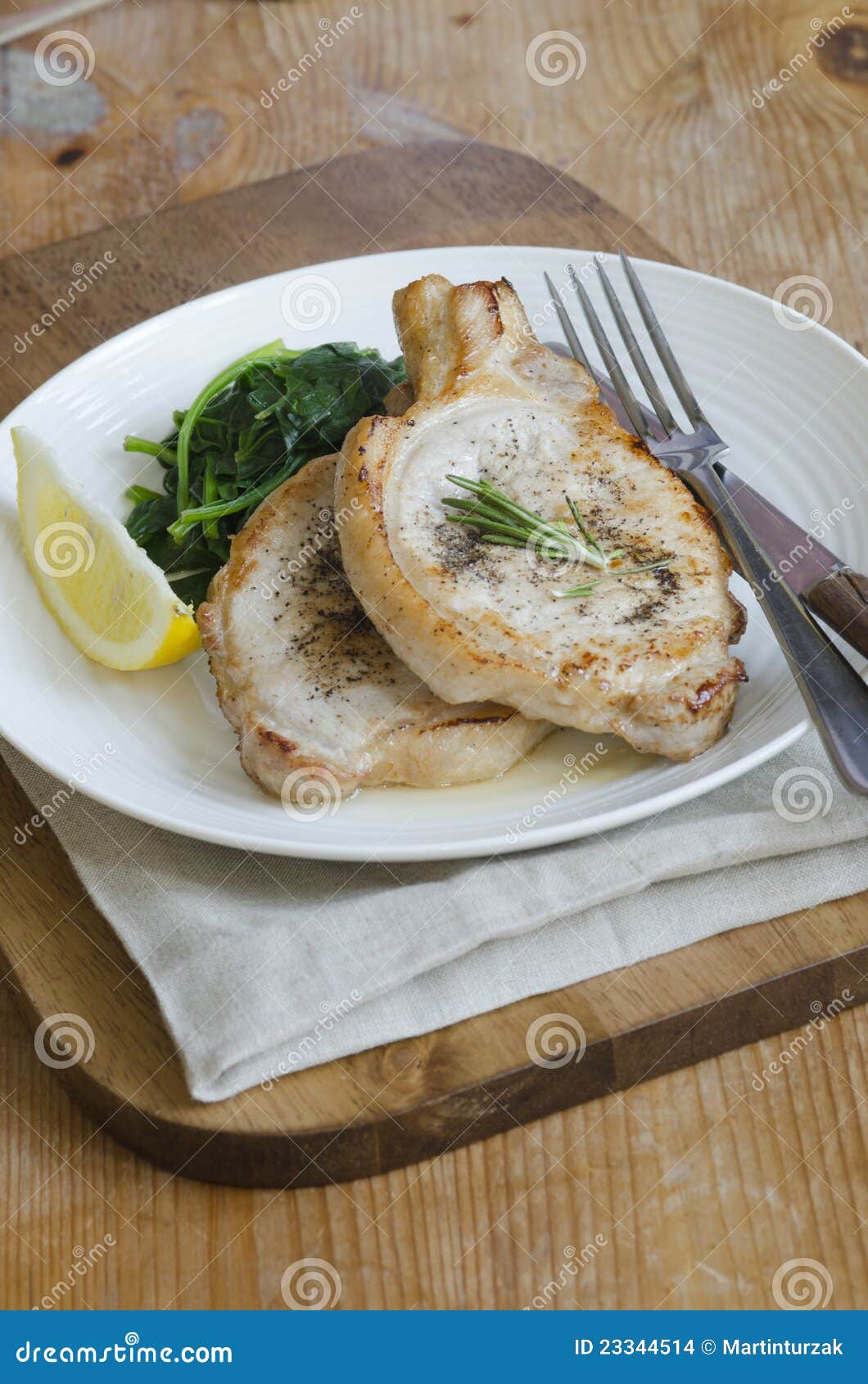 Pork with spinach stock photo. Image of roast, freshness - 23344514