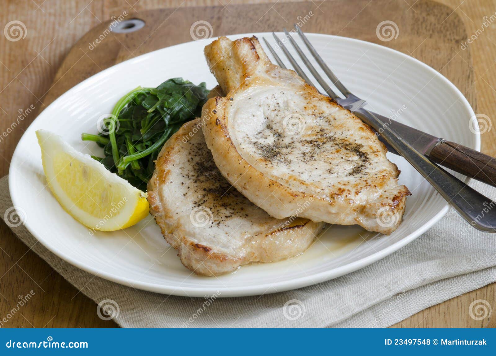 Pork with spinach stock photo. Image of bake, slice, fresh - 23497548