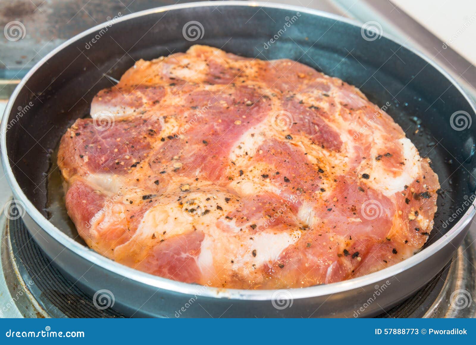 Pork steak stock image. Image of garnish, dill, food 57888773