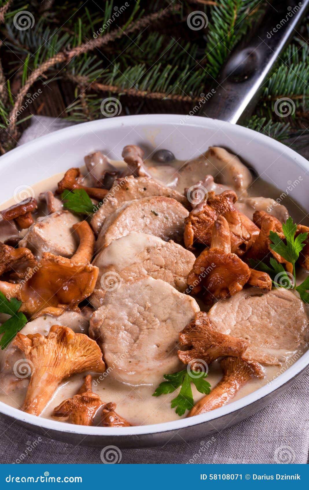 Pork Tenderloin with Chanterelle Sauce Stock Image Image of caveman