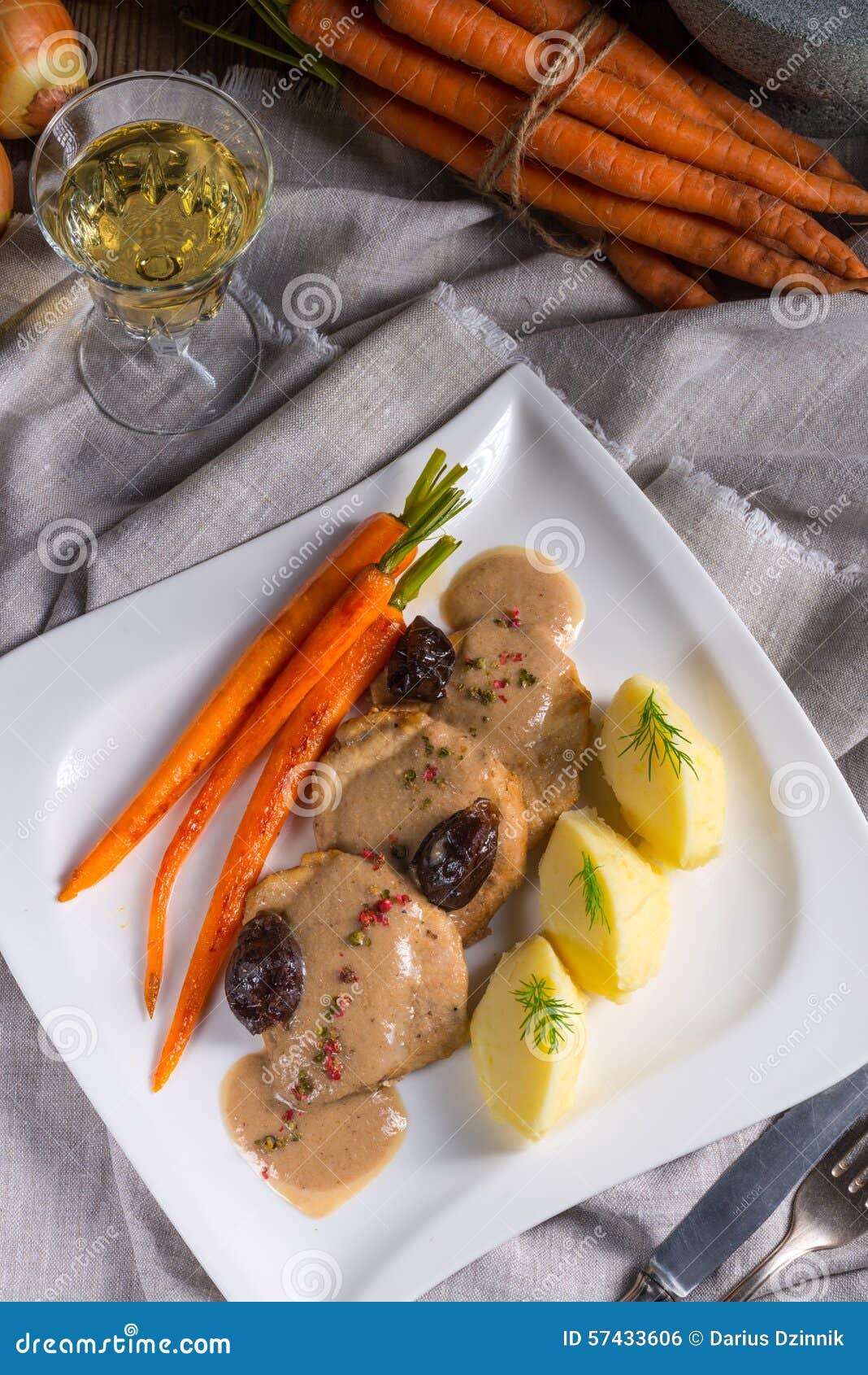 Pork Tenderloin in Plum Sauce Stock Photo Image of dinner, plate 57433606
