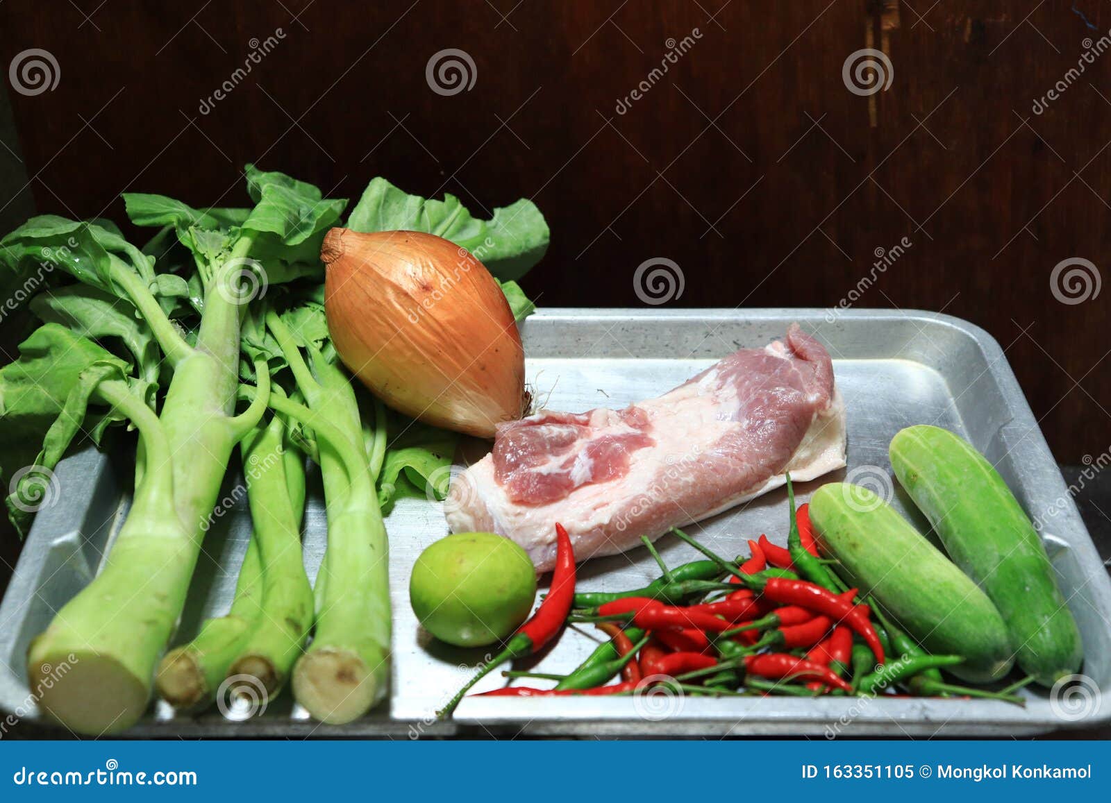 pork with thai lemon and kales onion spices for lemon pork salad