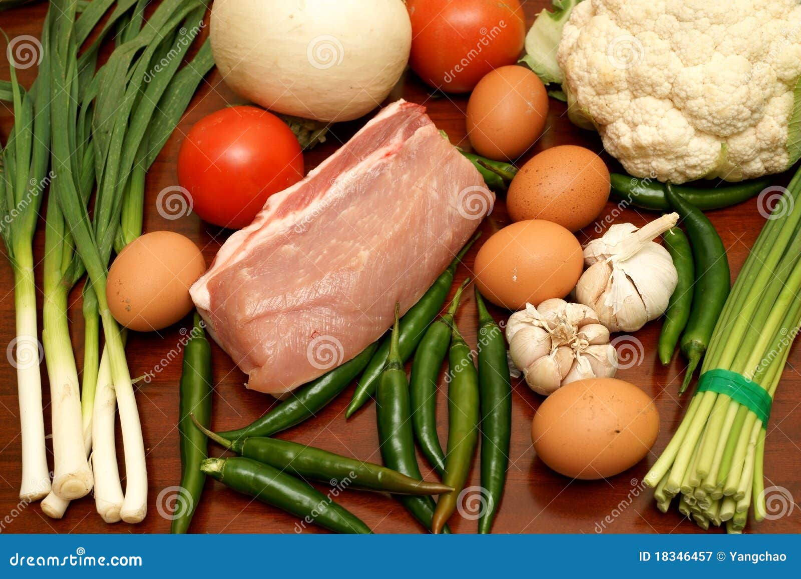 Pork and vegetable stock image. Image of background, color - 18346457