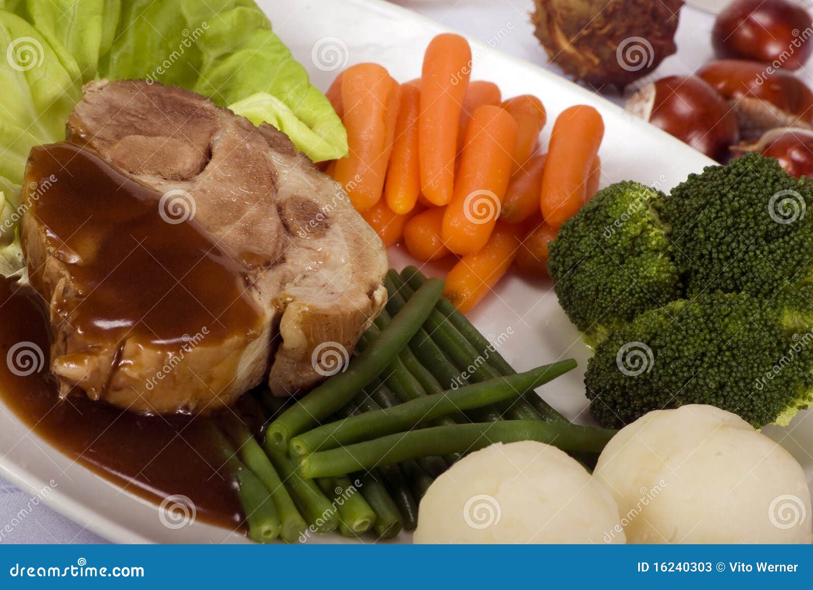 Pork with vegetables stock image. Image of lunch, roast - 16240303