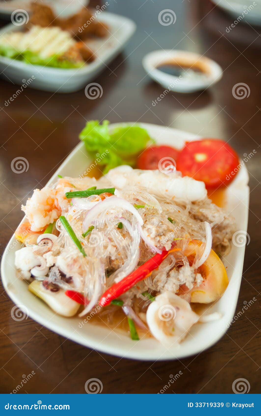 Pork with Vermicelli and Salad Stock Image Image of delicious, dinner