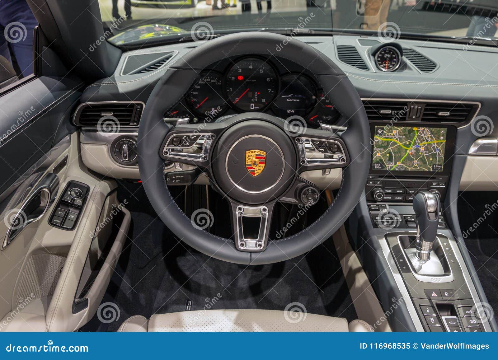 Porsche 911 Carrera Sports Car Interior Dashboard Editorial