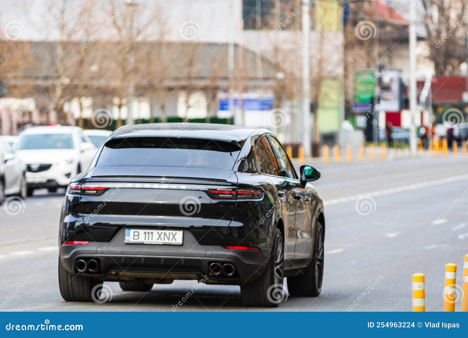 Porsche Luxury Car in Traffic in Bucharest, Romania, 2022 Editorial