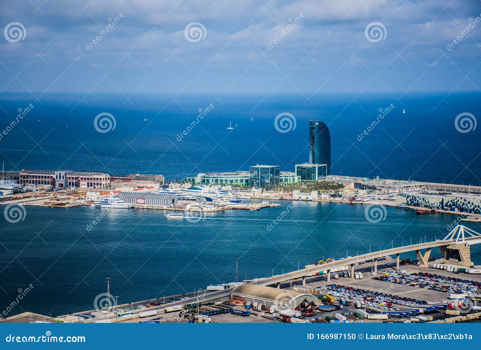 port of barcelona with boats