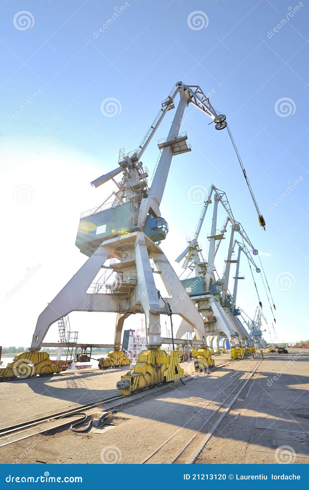 Port cranes stock photo. Image of engineering, construction 21213120
