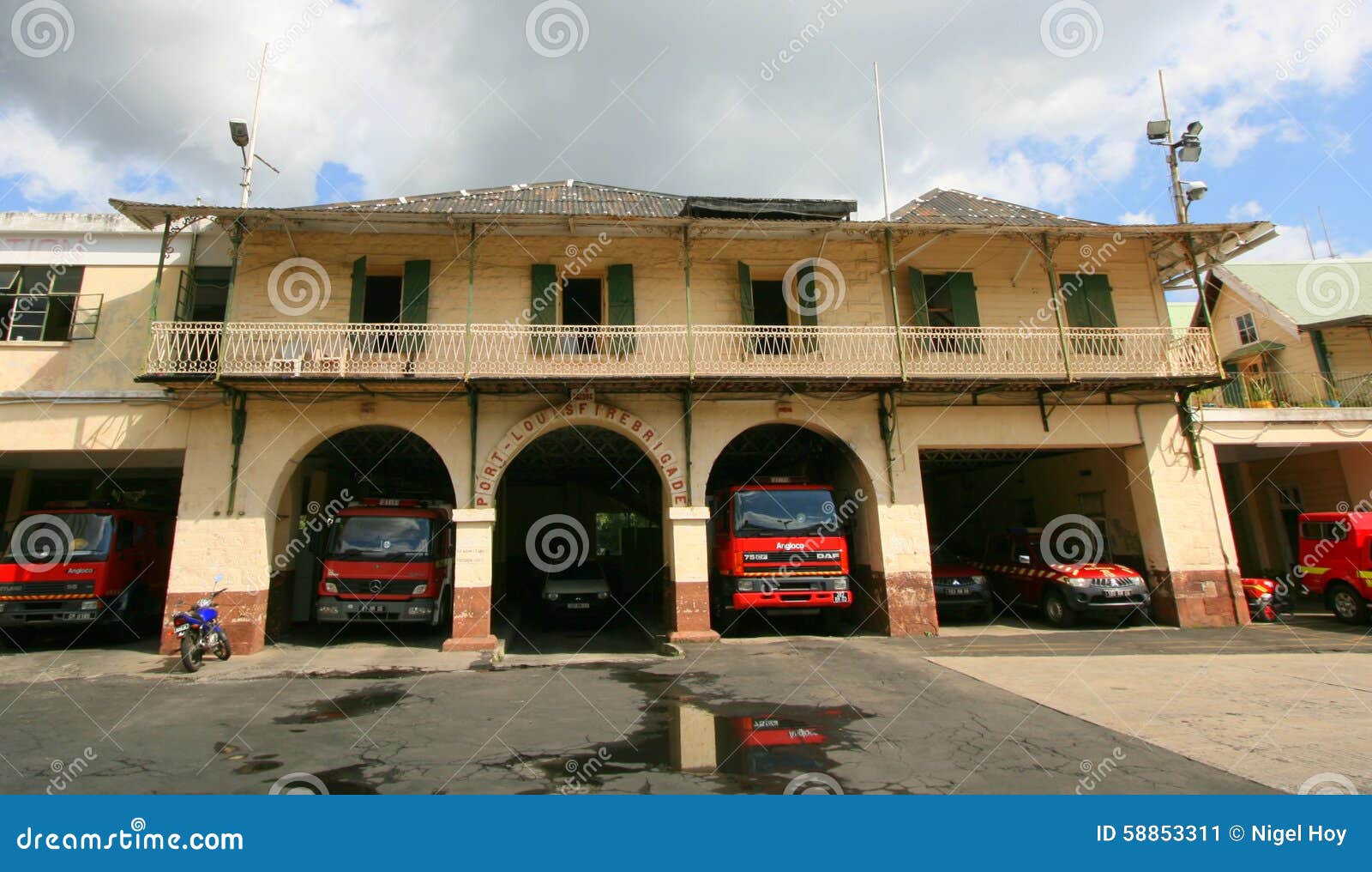 City fire station editorial photo. Image of city, trucks 58853311