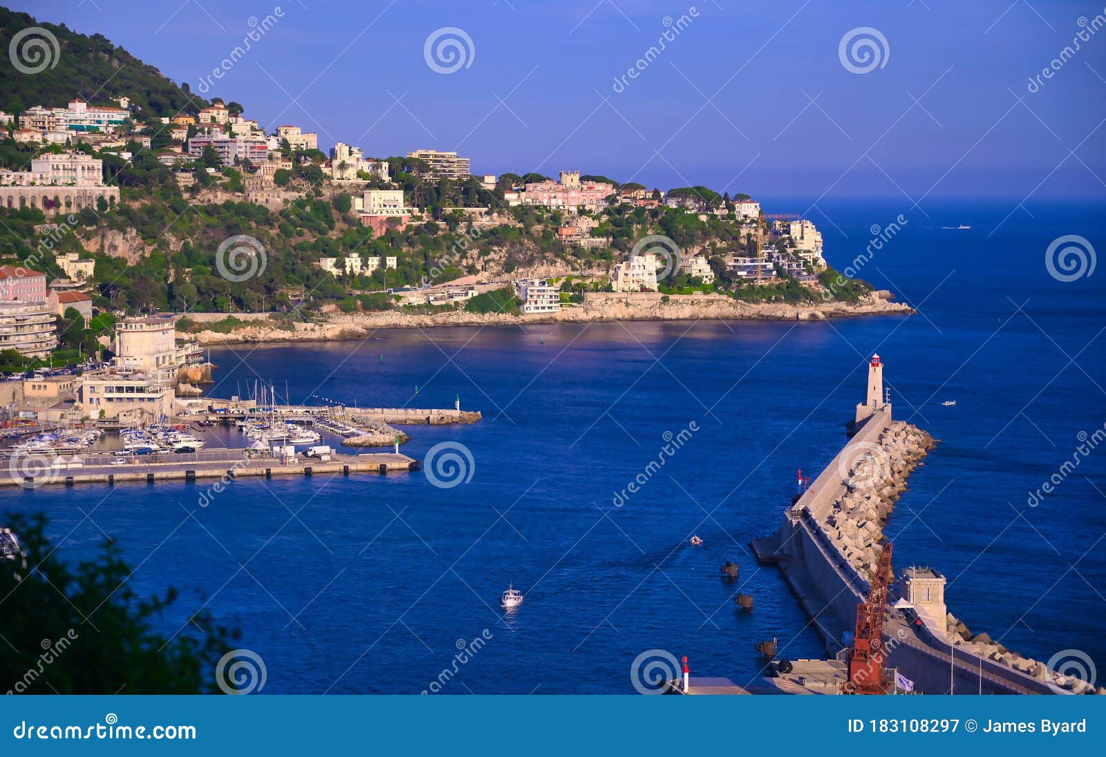 The Port of Nice on the Mediterranean Sea at Nice, France Stock Image ...