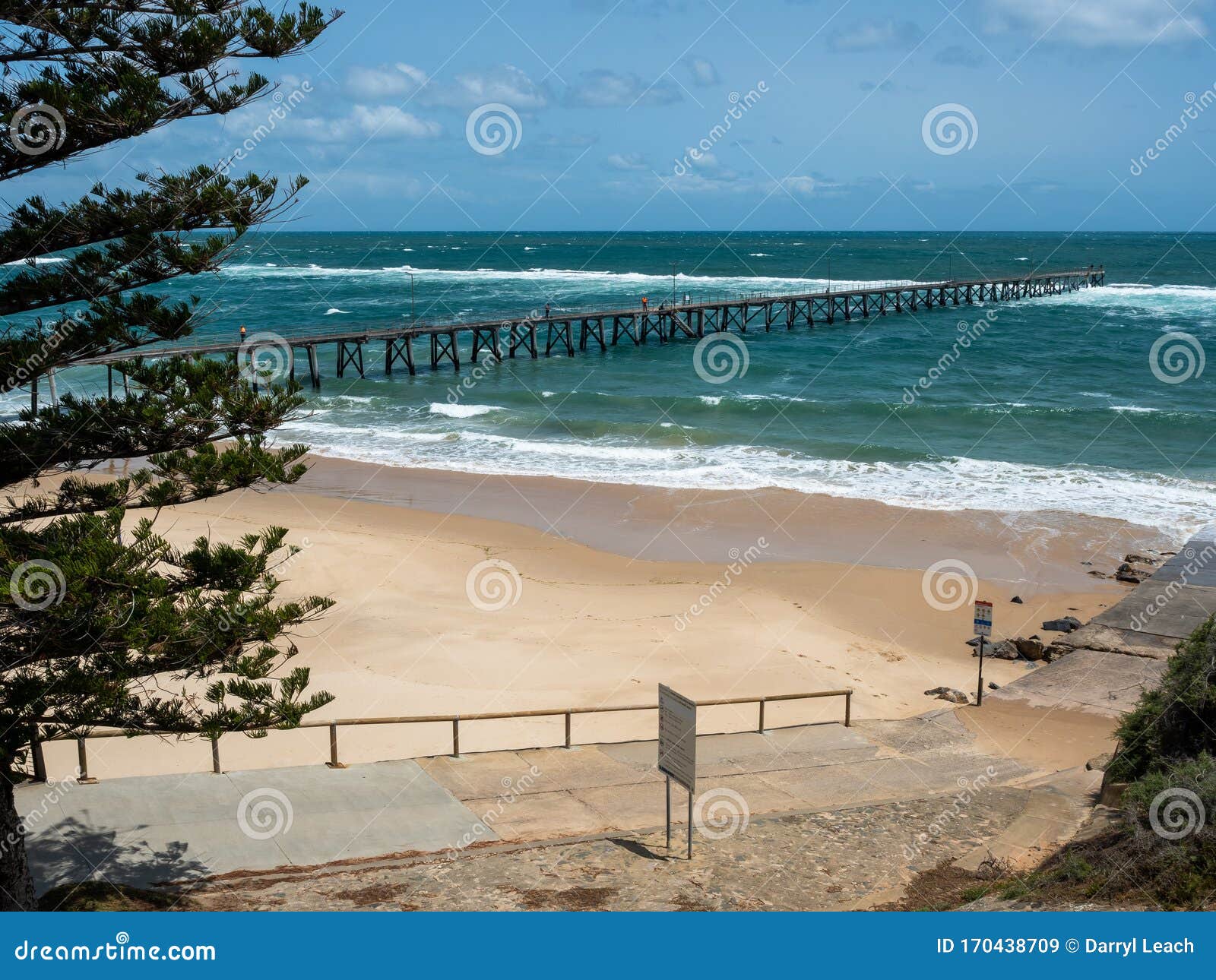 The Port Noarlunga Jetty with Boat Ramp in the Foreground in South
