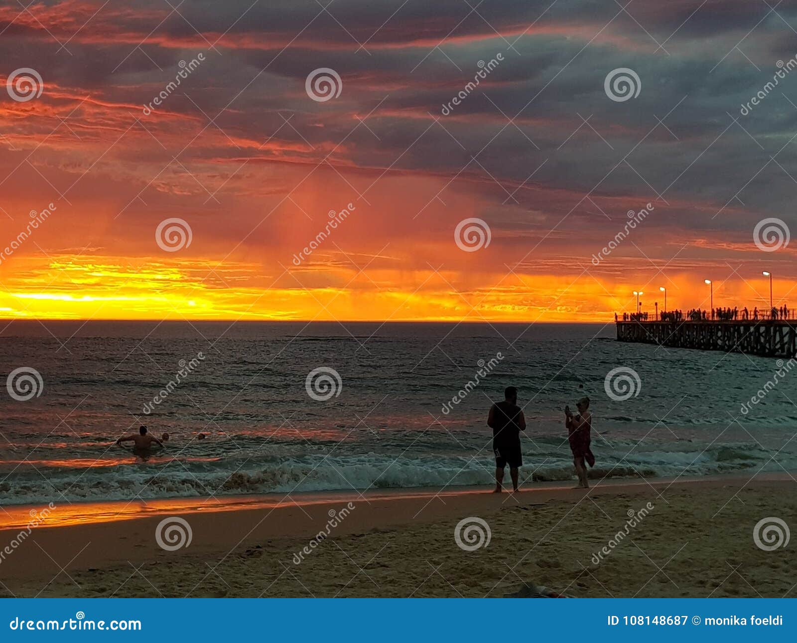 Port Noarlunga Beach Sunset Photos Stock Image - Image of noarlunga ...