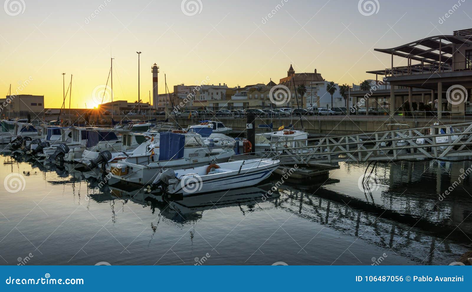 port of rota at sunset cadiz spain