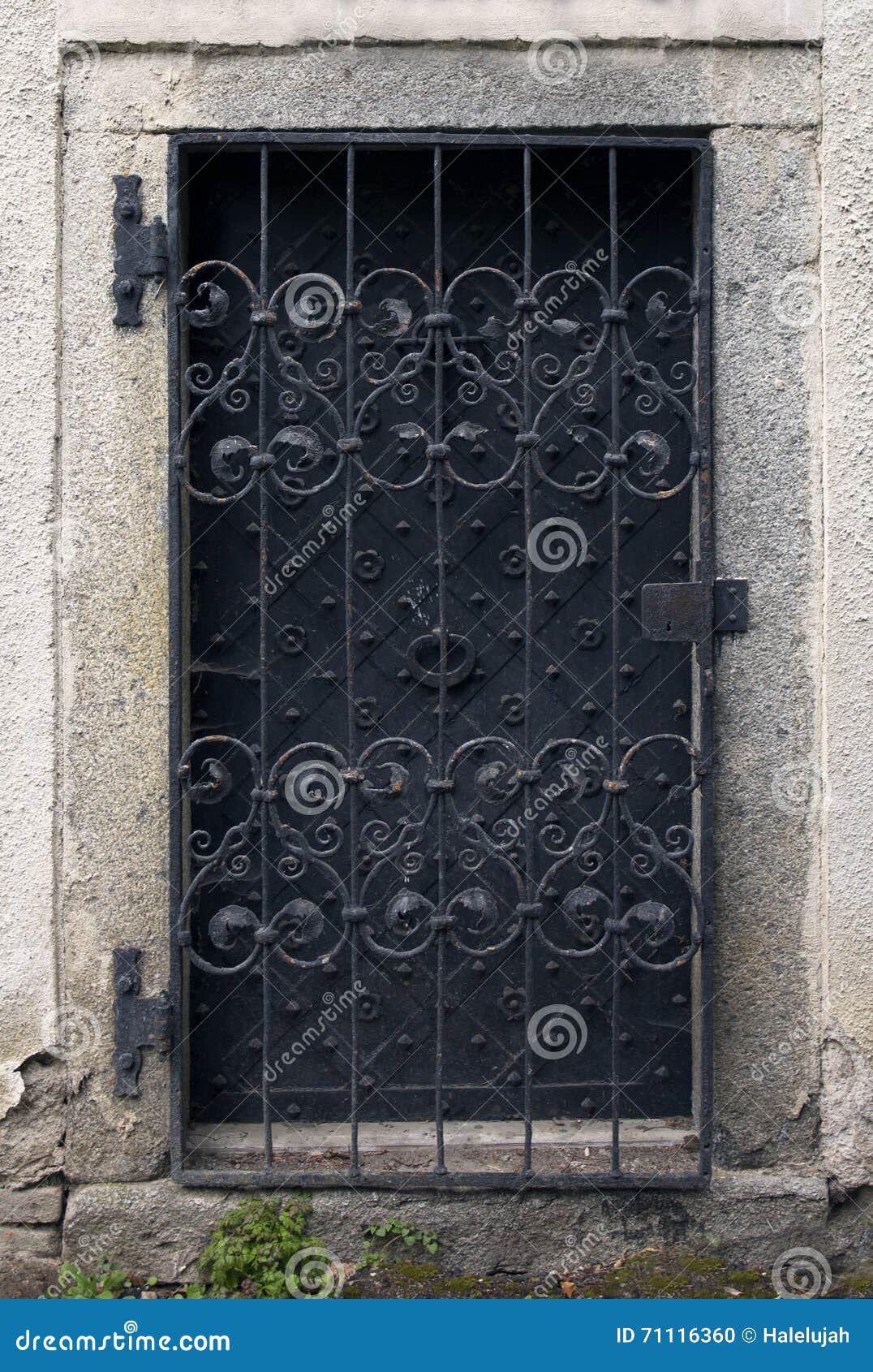 Imagem de arquitetura de uma casa, detalhes da porta com pequena grade.