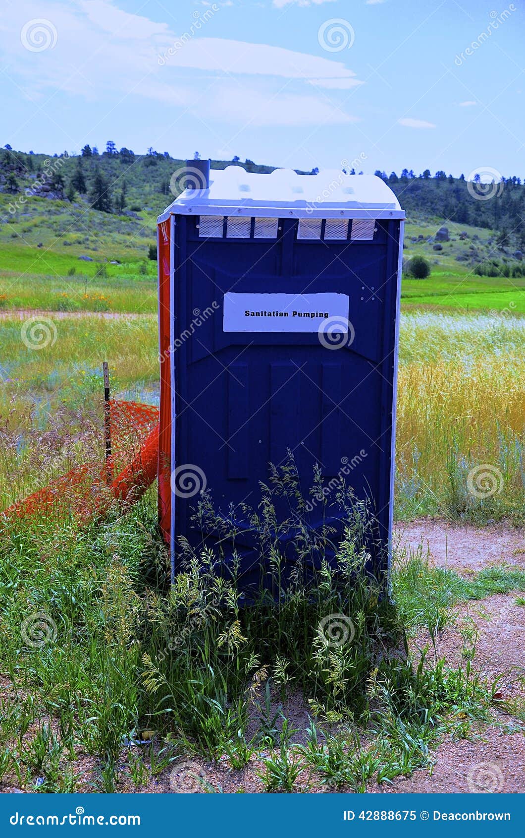 Porta John, Draagbaar Toilet Stock Afbeelding Image of blauw, omheining 42888675