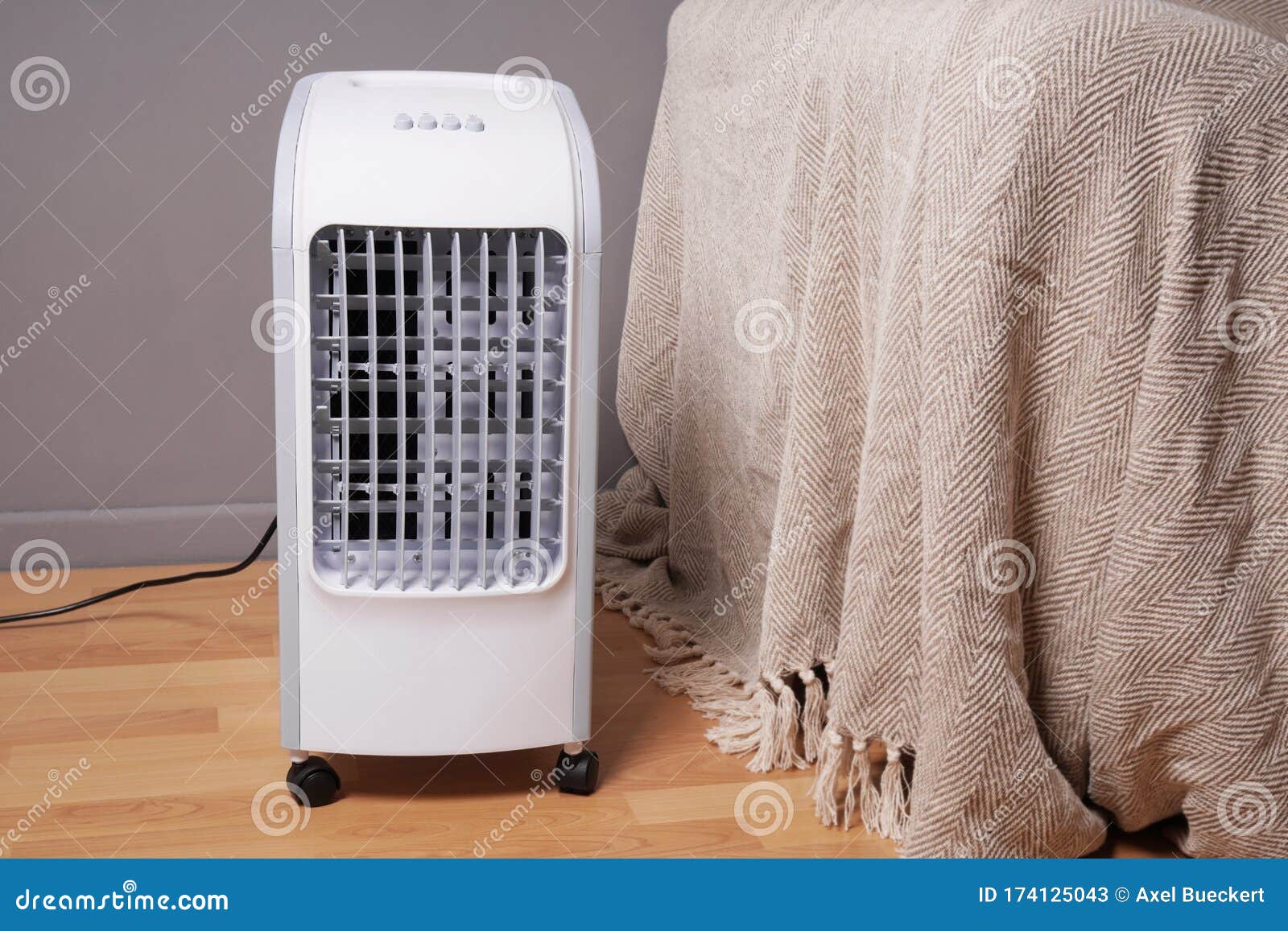 portable air cooler and humidifier in living room