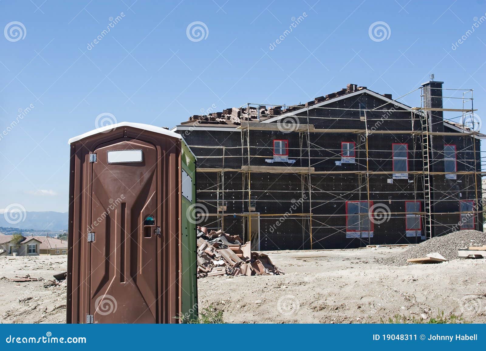 Portable Bathroom on Construction Site Stock Image Image of housing