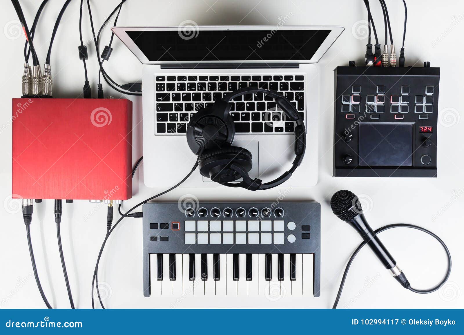 Portable and Compact Music Home Studio for Electronic and Beat Music  Production Stock Image - Image of microphone, home: 102994117