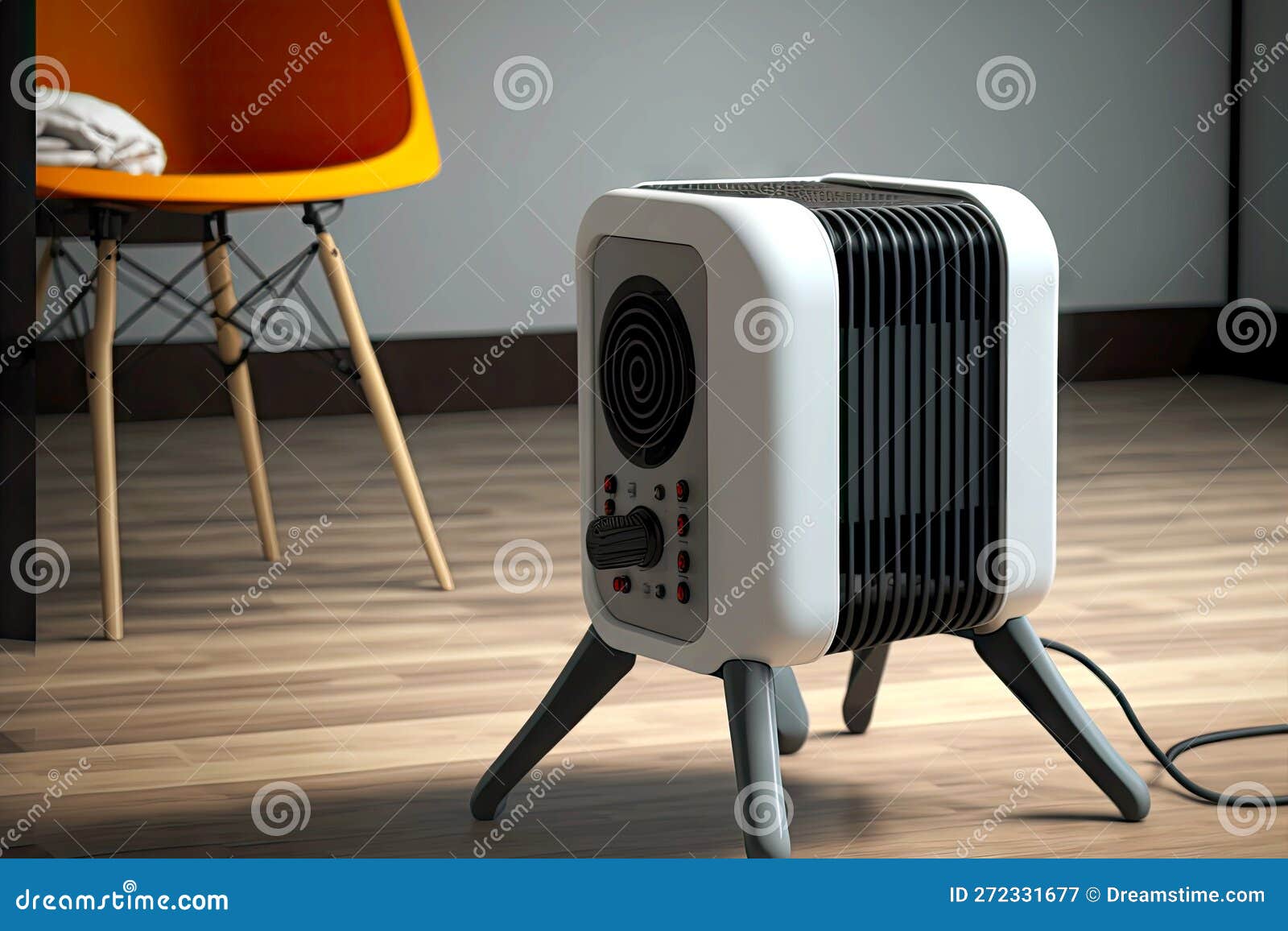 Portable Heating Radiator on Legs with Temperature Controller Stock Illustration Illustration