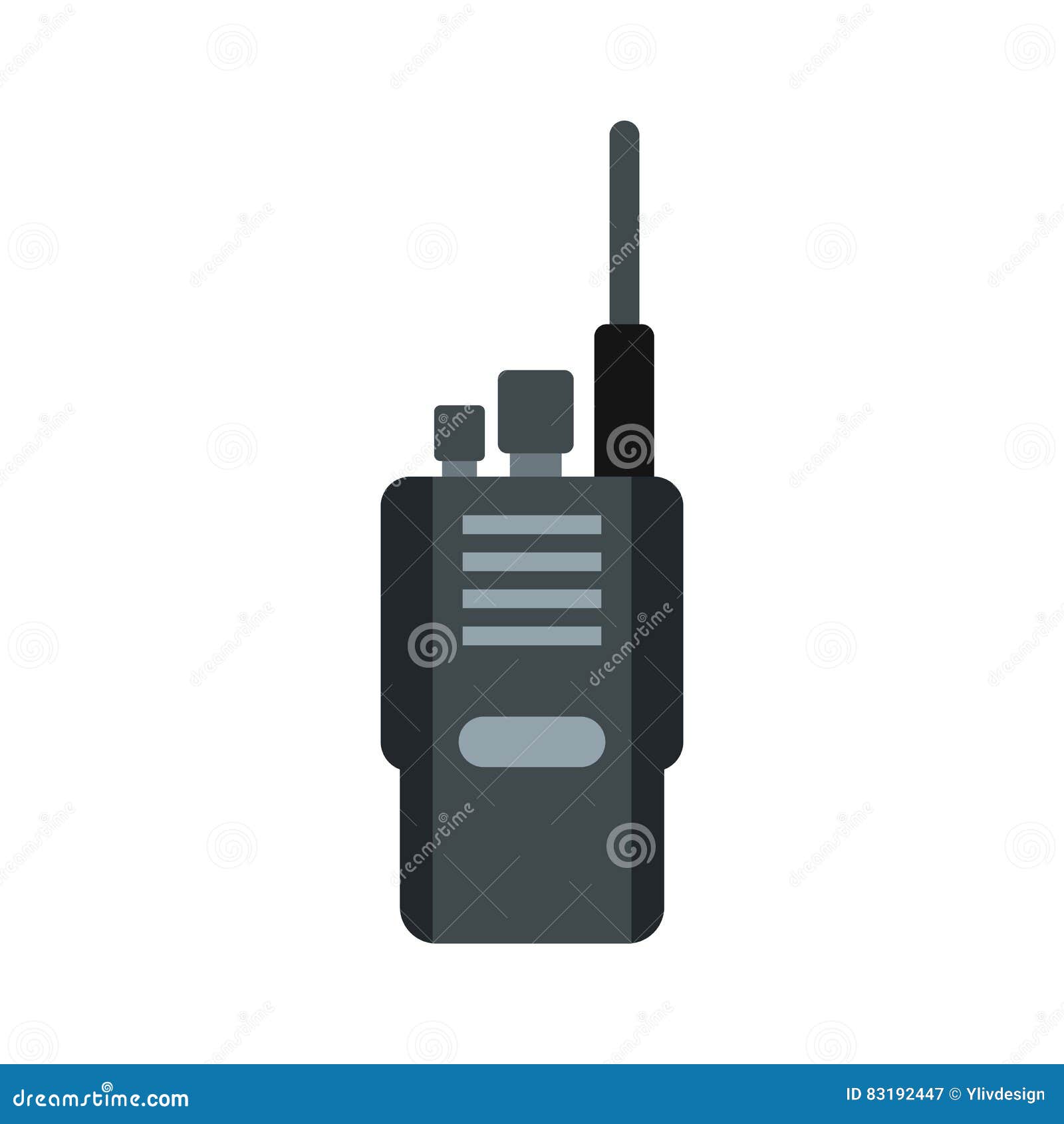 Portable Radio Transceiver Icon, Flat Style Stock Vector Illustration