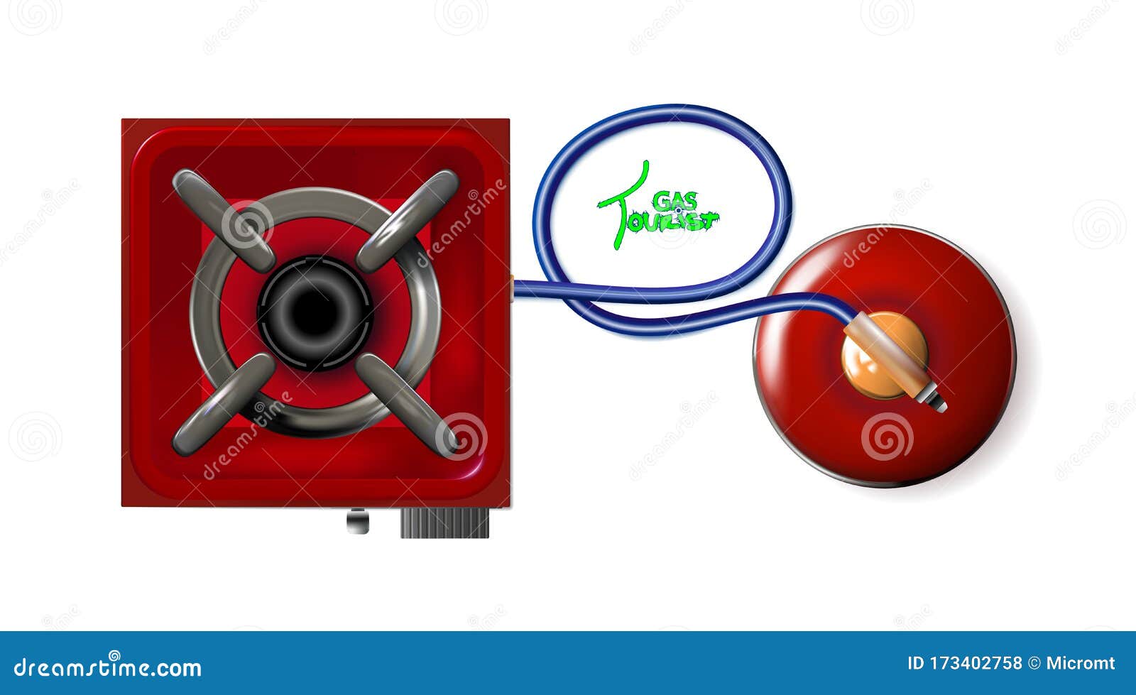 Download Portable Red Camping Gas Stove With Cylinder. Tourist ...