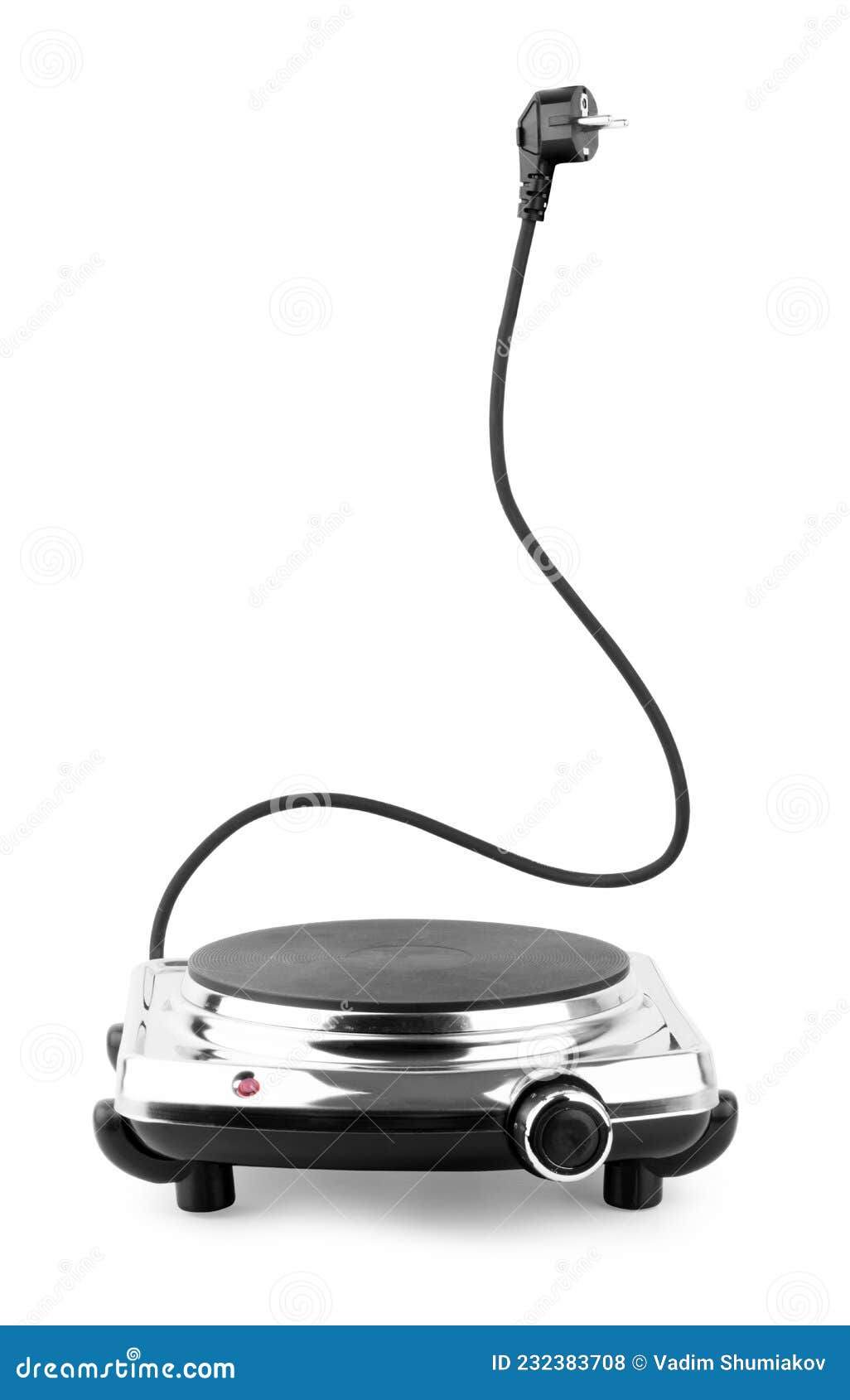 Portable Single Burner Electric Stove Isolated on White Stock Photo