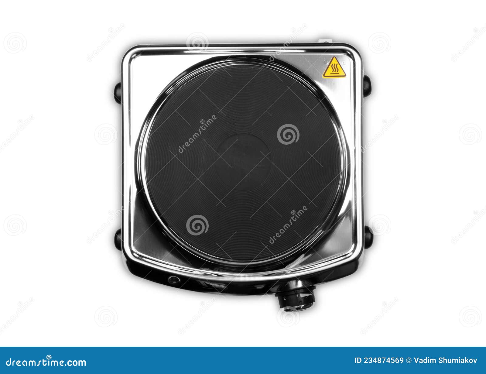 Portable Single Burner Electric Stove Isolated on White Stock Image