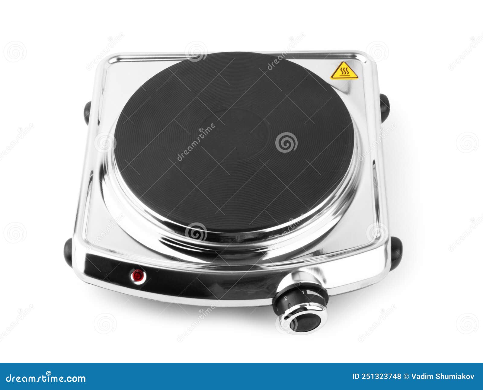Portable Single Burner Electric Stove Isolated on White Stock Photo