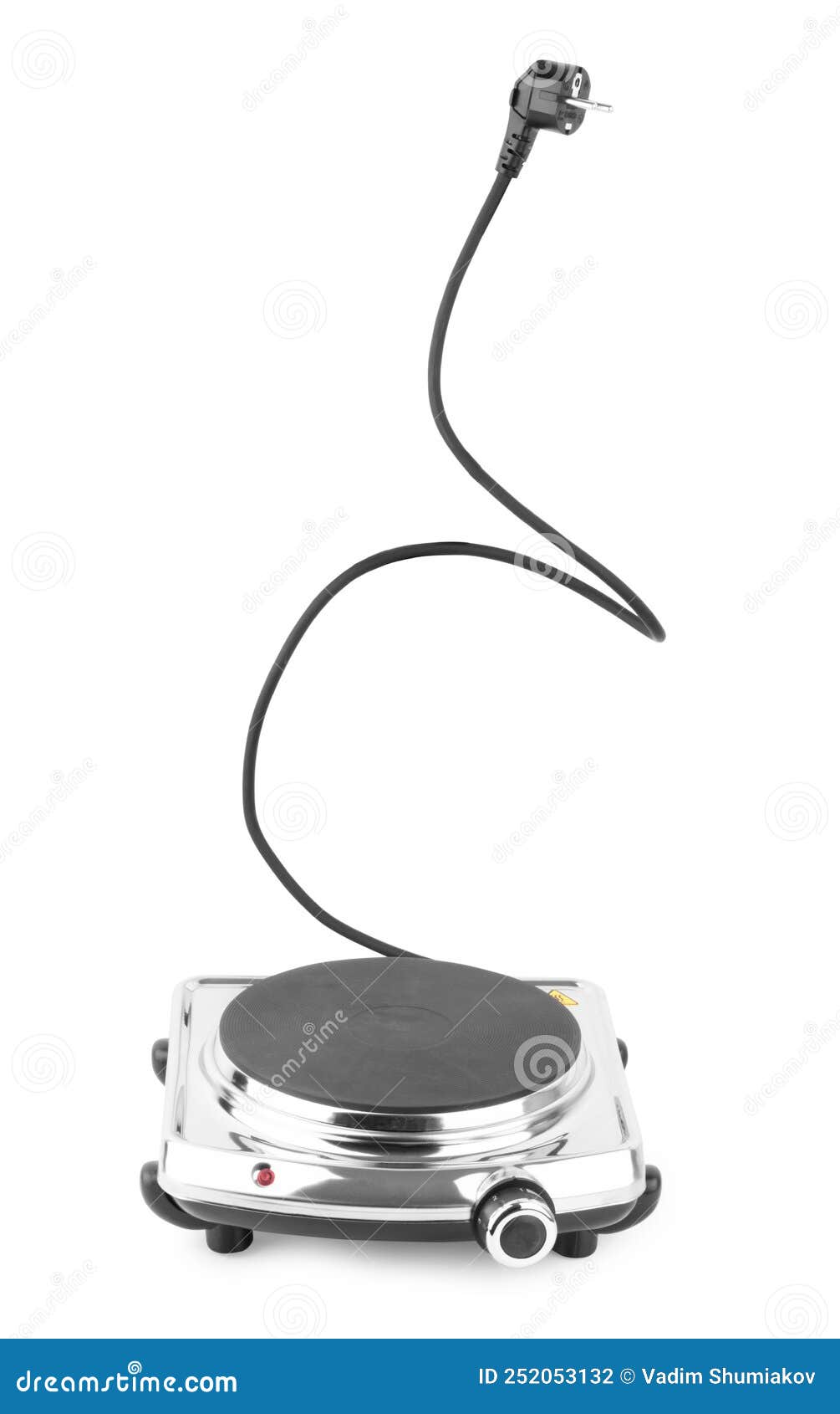 Portable Single Burner Electric Stove Isolated on White Stock Photo