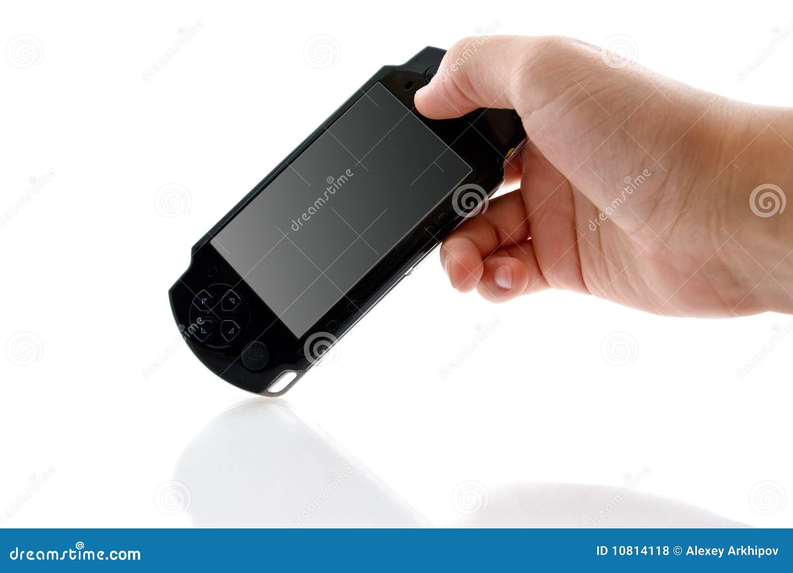 Portable Video Game In Hand Stock Photo Image of hobby, mobile 10814118