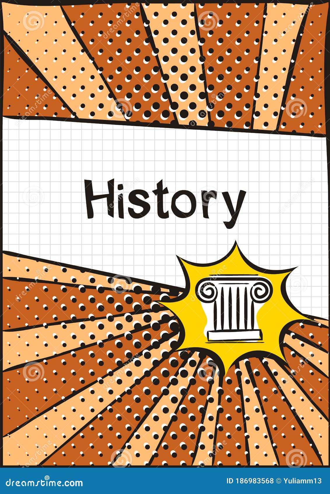 Portada De Un Cuaderno Escolar O Un Libro De Historia Stock de ilustración  - Ilustración de estallido, laboratorio: 186983568